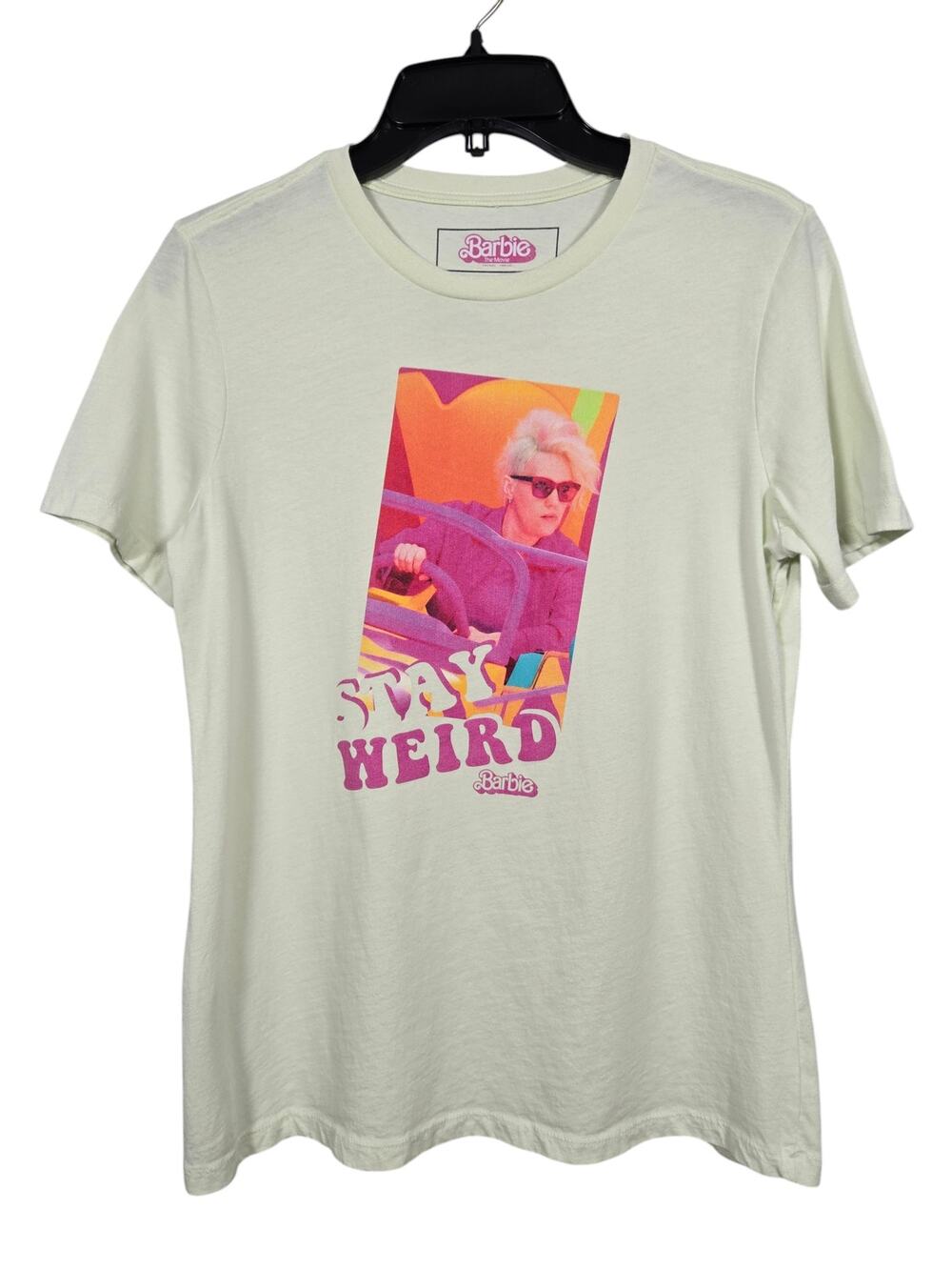 Barbie Movie Stay Weird T-Shirt Size M Green Graphic Tee Kate McKinnon Official
